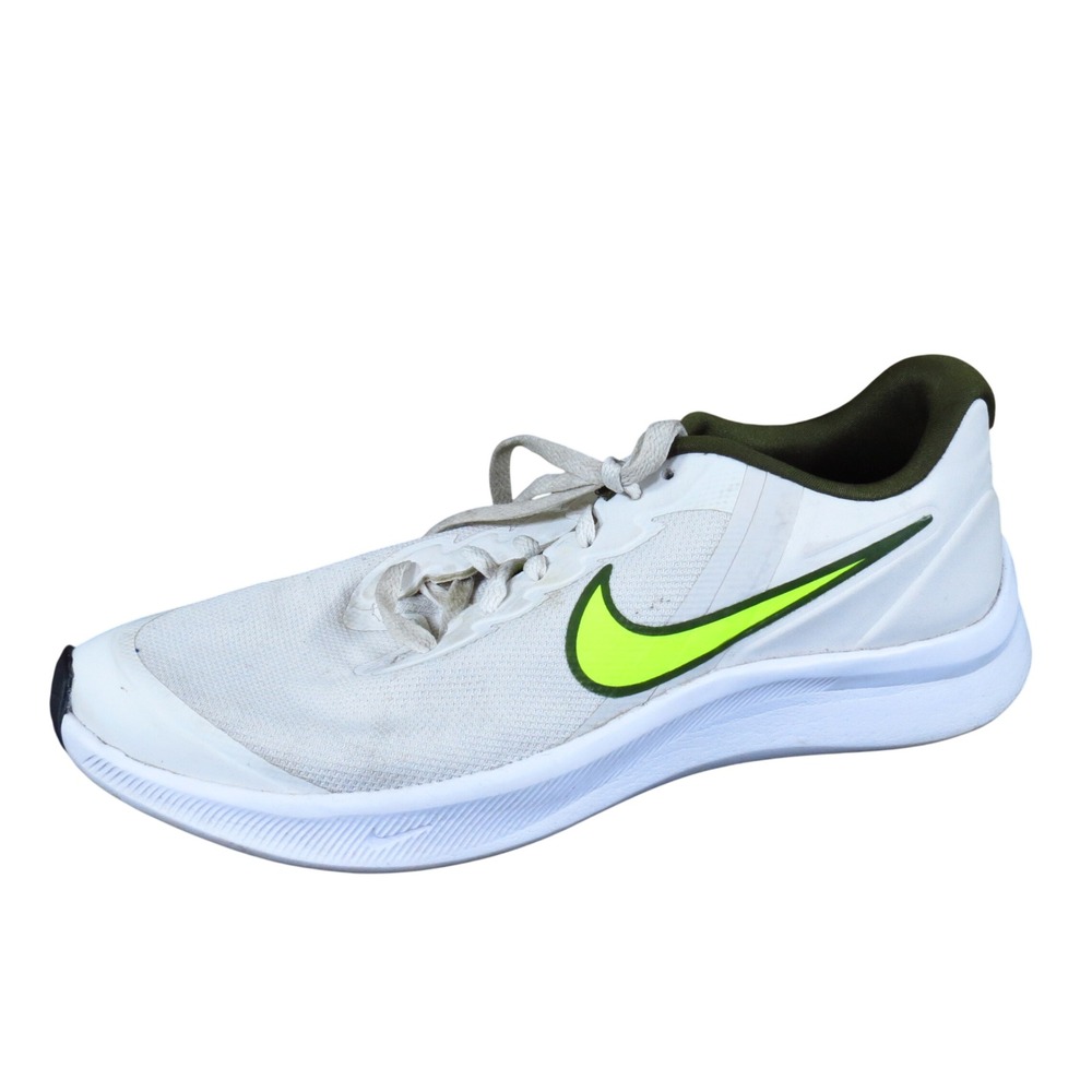 Nike Star Runner 3 Kids Running Shoes Size 7Y Athletic White Volt DA2776-011